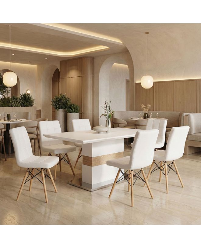 Τραπέζι Zoekrin Inart λευκό mdf 200x100x76εκ