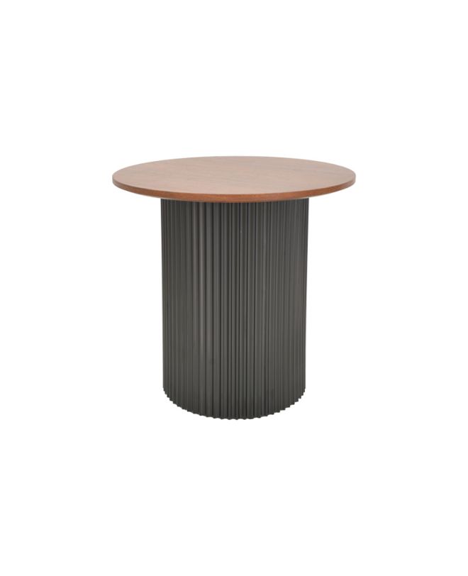 Βοηθητικό τραπέζι Dovel mdf σε καρυδί-μαύρο μέταλλο Φ50x50εκ