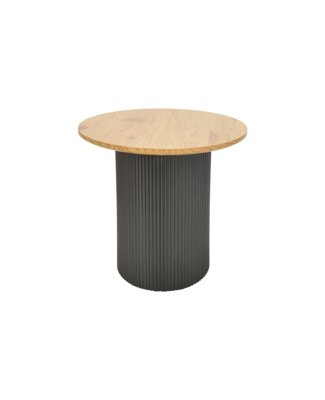 Βοηθητικό τραπέζι Dovel mdf σε sonoma -μαύρο μέταλλο Φ50x50εκ