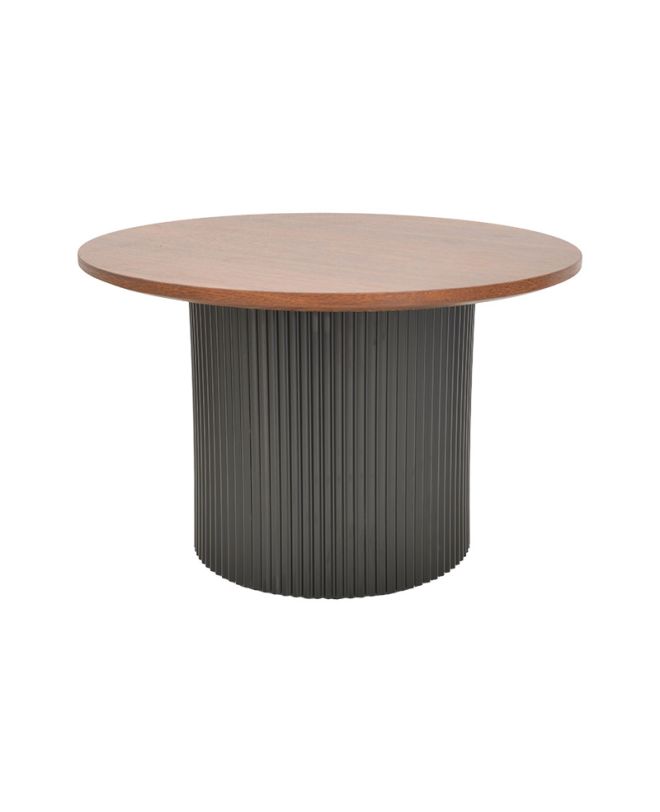 Tραπέζια σαλονιού Dovel mdf σετ 2τεμ. καρυδι-μαύρο μεταλλο