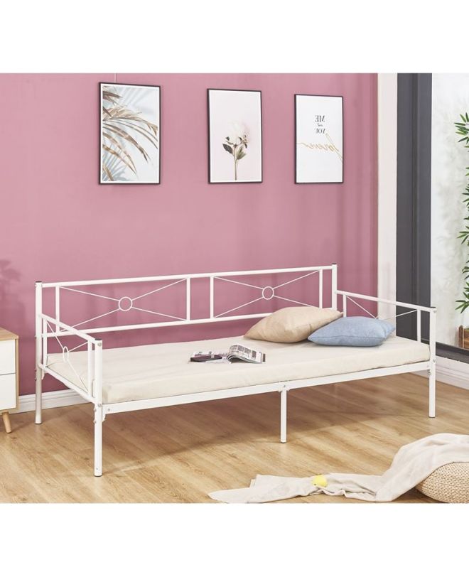 QUEEN Daybed Κρεβάτι Μέταλλο Βαφή Άσπρο