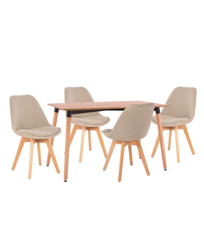 ΣΕΤ ΤΡΑΠΕΖΑΡΙΑΣ 5ΤΜΧ VEGAS HM21180 MDF TOP ΣΕ ΦΥΣΙΚΟ--ΥΦΑΣΜΑ ΜΠΕΖ