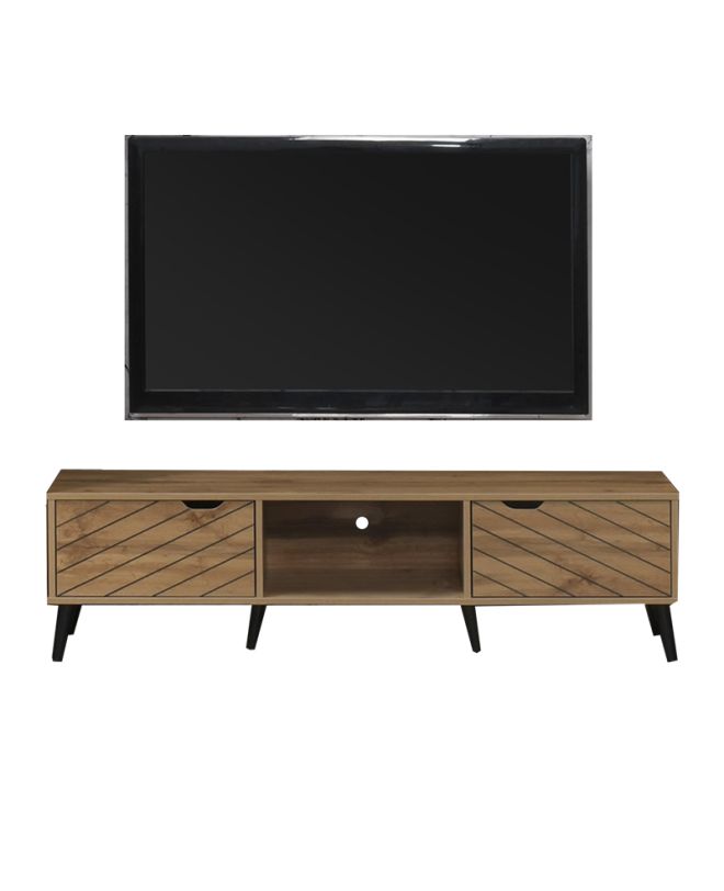 Έπιπλο τηλεόρασης Thelma oak μελαμίνης 150x40x41.6εκ
