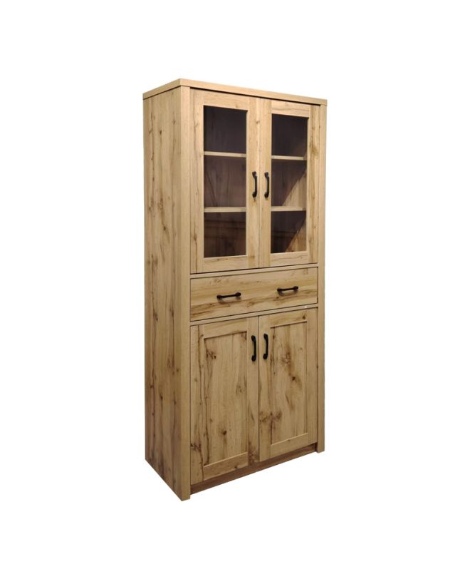 Βιτρίνα-ντουλάπα Nisso σε oak απόχρωση 80x40x183.5εκ