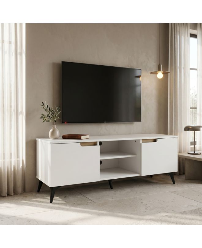 Έπιπλο τηλεόρασης Kemvio sonoma-λευκό 120x38x44εκ