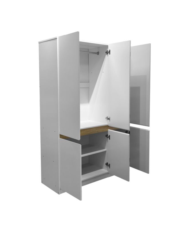 Ντουλάπα τρίφυλλη Merzia λευκό με sonoma 120x46.5x183εκ