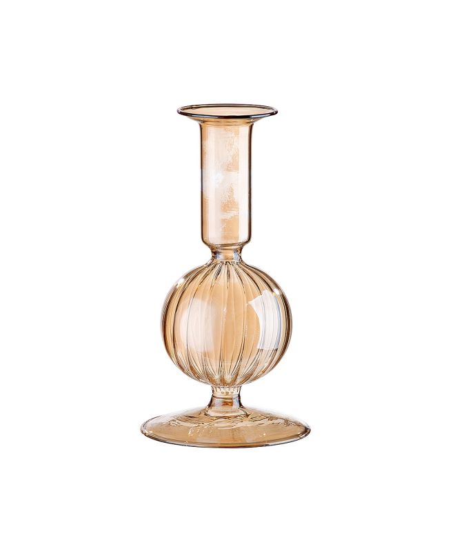 Κηροπήγιο ArteLibre Διάφανο/Μελί Γυαλί 15.5cm
