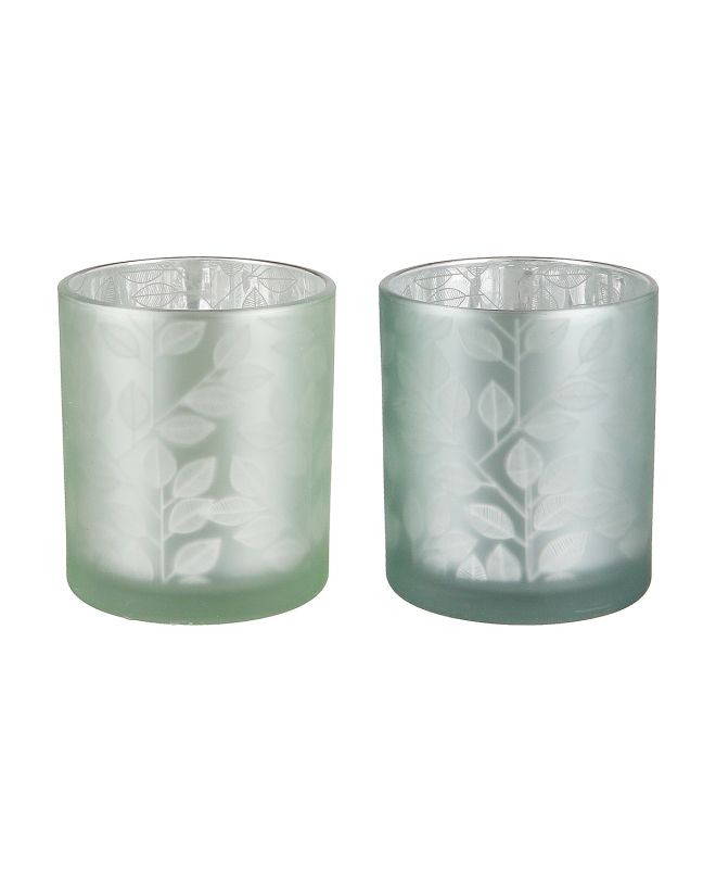 Θήκη Ρεσώ ArteLibre Με Διακόσμηση Φύλλα Πράσινο Γυαλί 8cm Σε 2 Σχέδια