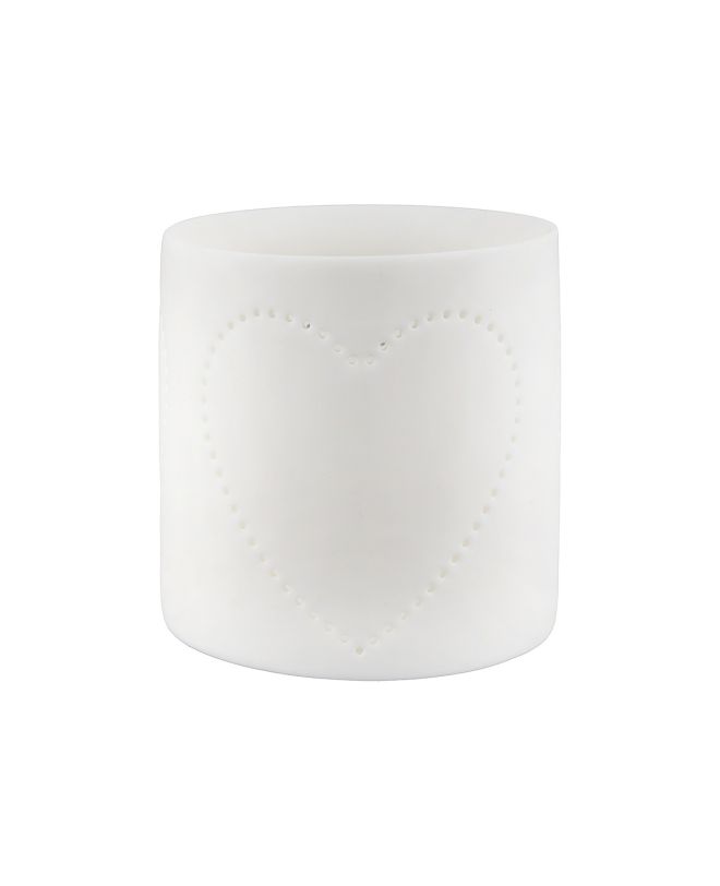 Φανάρι ArteLibre Με Διακόσμηση Καρδιά Λευκό Πορσελάνη 7cm