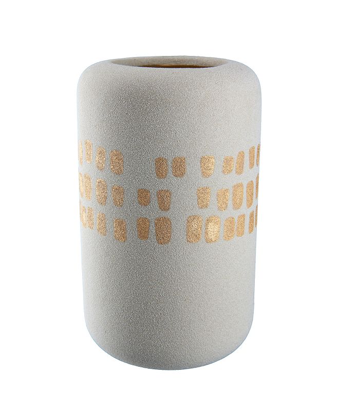 Βάζο ArteLibre Λευκό/Χρυσό Κεραμικό 15cm