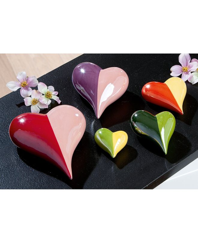 Διακοσμητικό ArteLibre Καρδιά Κόκκινο/Κίτρινο Κεραμικό 2.5x7.5x9cm