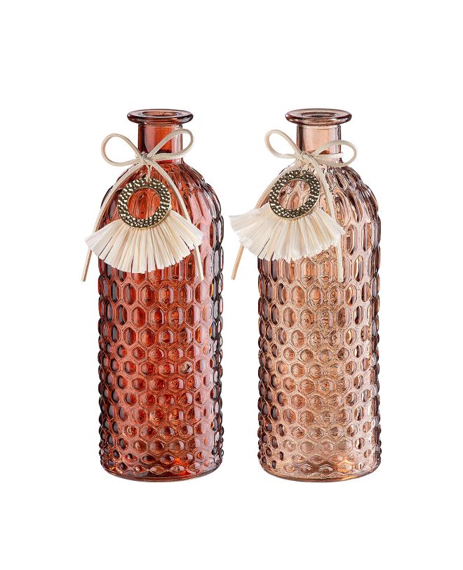 Βάζο ArteLibre Μπουκάλι Γυαλί 8.5x8.5x25cm Σε 2 Χρώματα