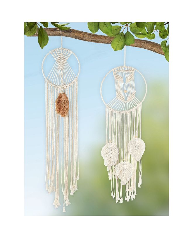 Διακοσμητικό Κρεμαστό ArteLibre Μάτι Λευκό/Μπεζ Ύφασμα 20x85cm