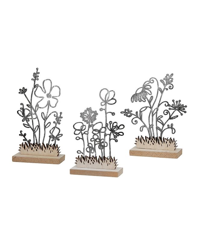 Διακοσμητικό ArteLibre Φυτά Μαύρο/Φυσικό MDF 3x11.8x13.5cm Σε 3 Σχέδια