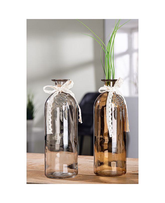 Βάζο ArteLibre Μπουκάλι Γυαλί 7x20.5cm Σε 2 Χρώματα