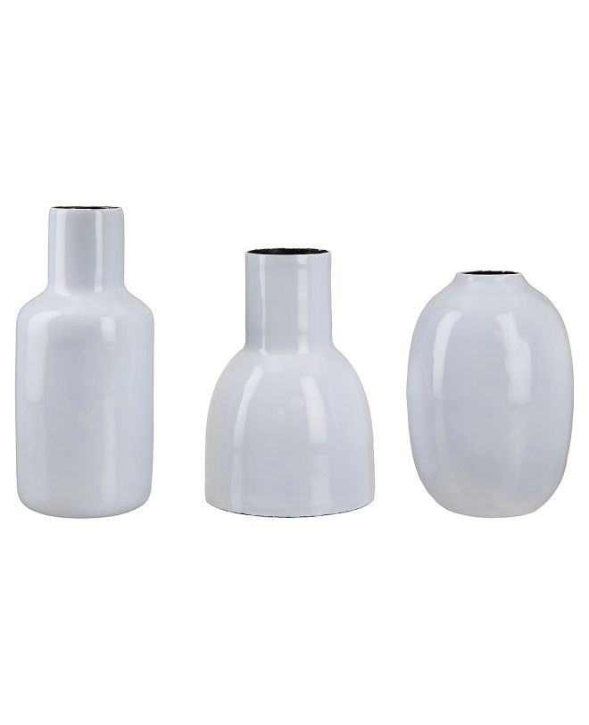 Βάζο Ανοιχτό Μπλε Μέταλλο 6.5x7.5x11.5cm Σε 3 Σχέδια