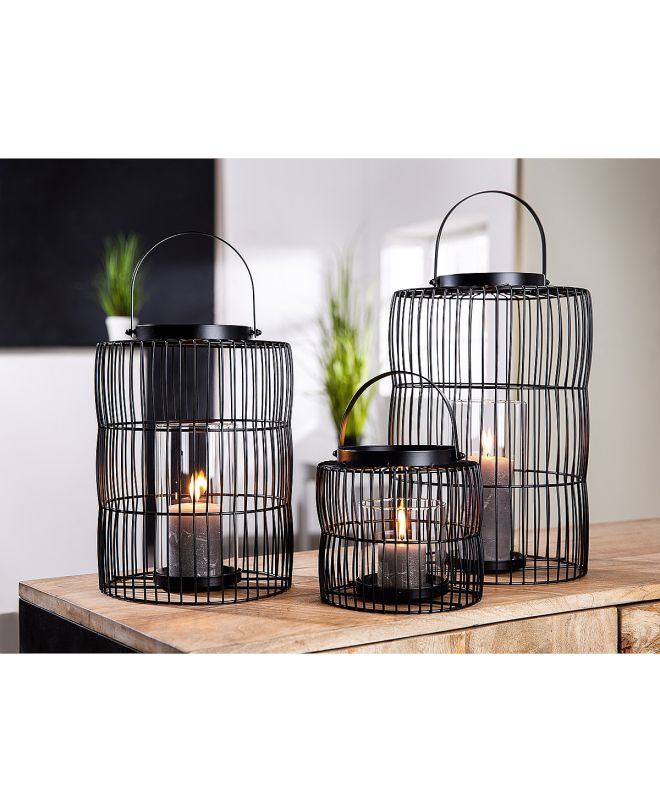 Φανάρι ArteLibre Κλουβί Μαύρο Μέταλλο 23cm