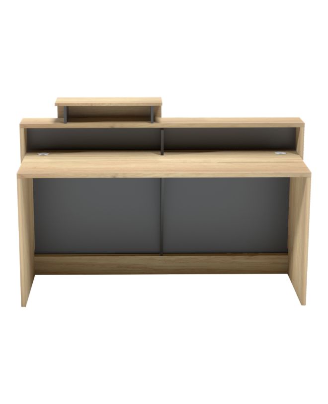 Γραφείο reception Lotus σε φυσική-ανθρακί απόχρωση 160x60x105εκ
