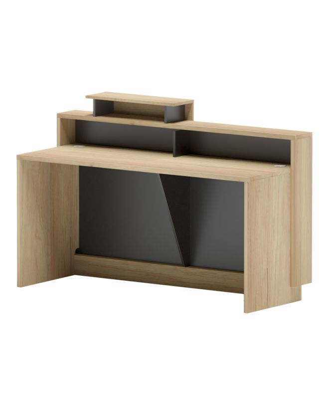 Γραφείο reception Lotus σε φυσική-ανθρακί απόχρωση 160x60x105εκ
