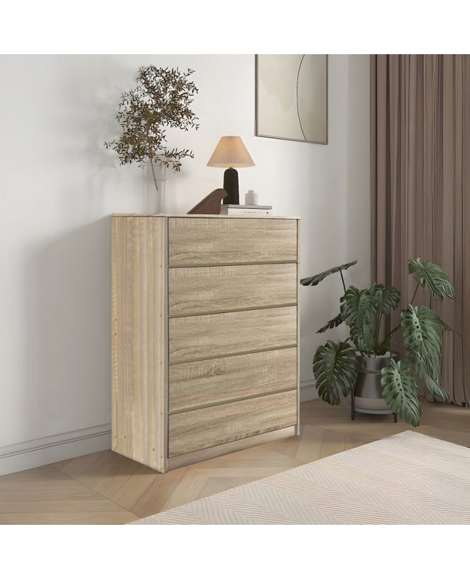 Συρταριέρα Kuanger mdf σε φυσική απόχρωση 80x40x109εκ