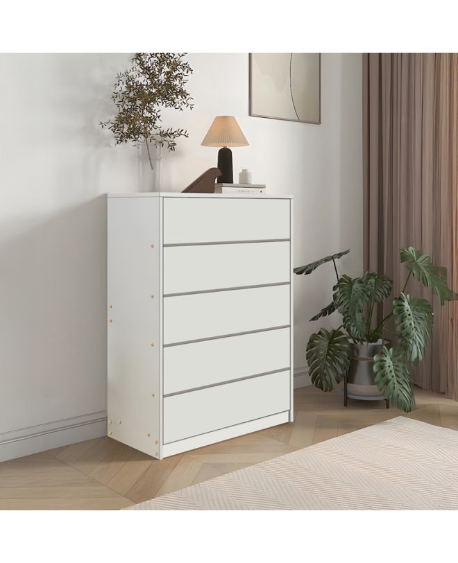 Συρταριέρα Kuanger mdf σε λευκή απόχρωση 80x40x109εκ