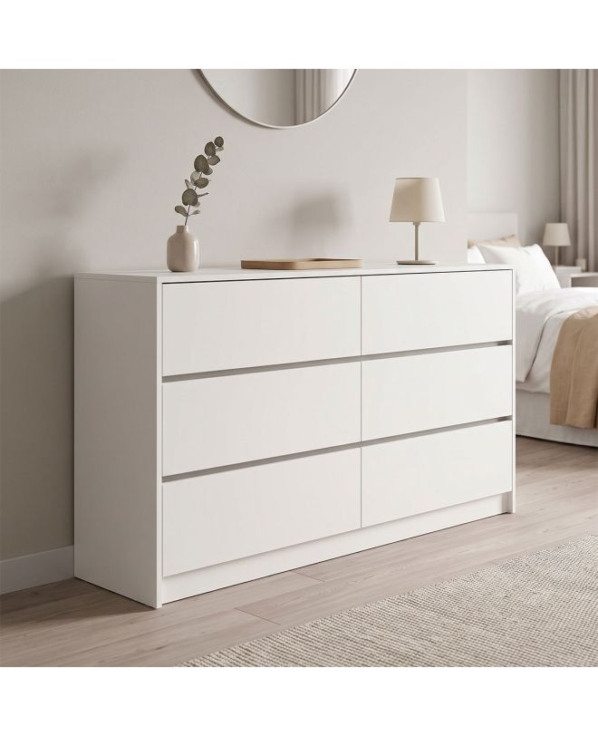Συρταριέρα Kuanger mdf σε λευκή απόχρωση 120x40x70εκ