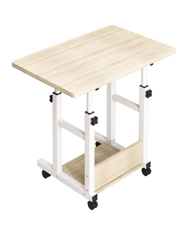 Γραφείο τροχήλατο Stolu MDF-metal σε φυσικό-λευκό απόχρωση 60x40x68εκ