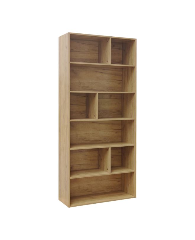 Βιβλιοθήκη Evergin mdf σε oak απόχρωση 80x30x180εκ
