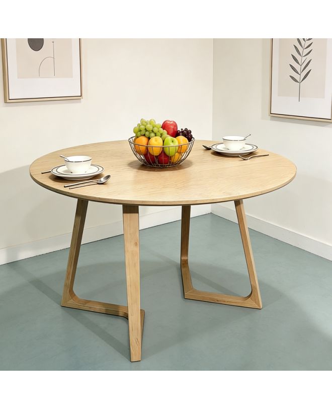 Τραπέζι Sedria mdf σε φυσική απόχρωση Φ120x75εκ