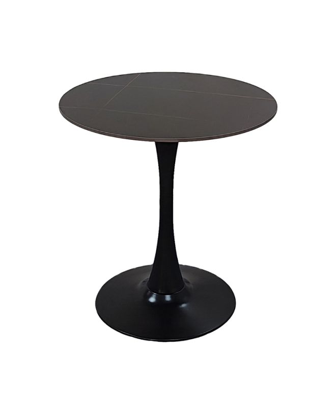 Τραπέζι Balou I sintered stone σε μαύρο μαρμάρου Φ70x74εκ