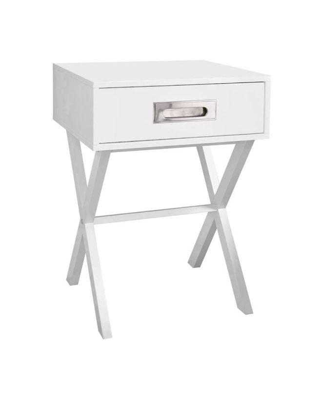 WICK Κομοδίνο Άσπρο Λάκα MDF