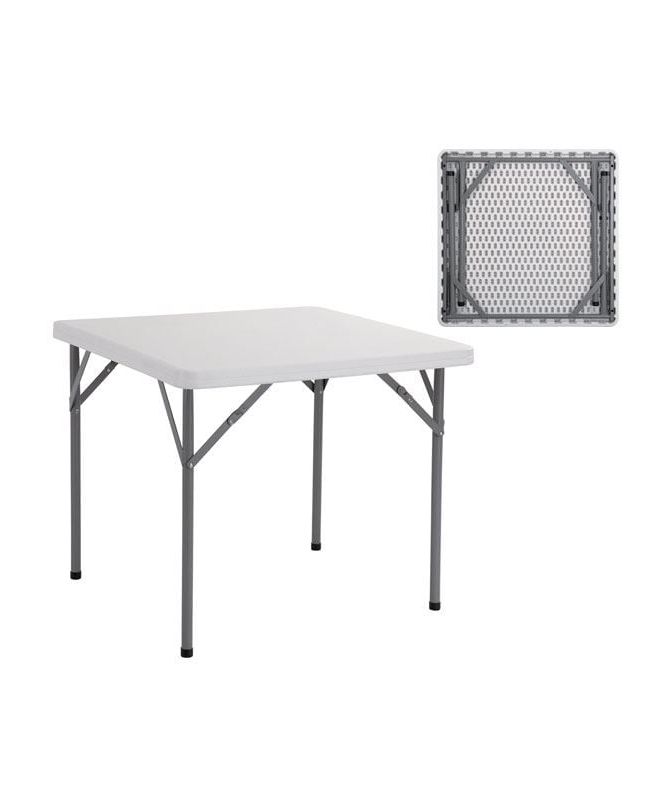 BLOW Τραπέζι Catering Πτυσσόμενο, Μέταλλο Γκρι, HDPE Άσπρο 45mm