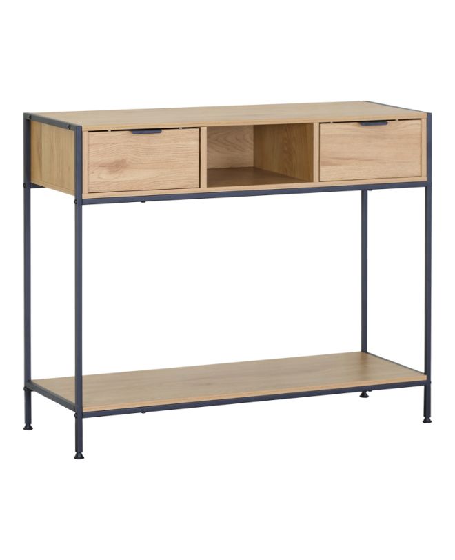 Κονσόλα Regando σε oak απόχρωση με μαύρο μέταλλο 100x35x80εκ