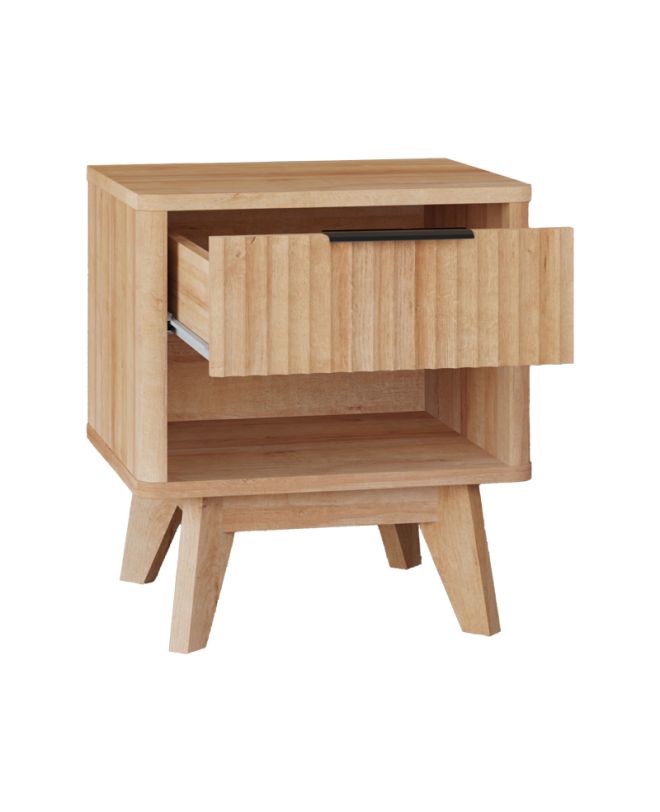 Κομοδίνο Hamea mdf σε φυσική απόχρωση 45x39.5x50.2εκ