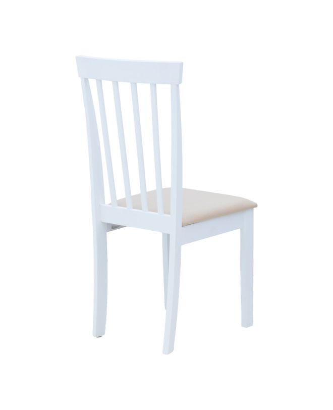 Καρέκλα Houston rubberwood σε λευκή απόχρωση 40x49x94εκ