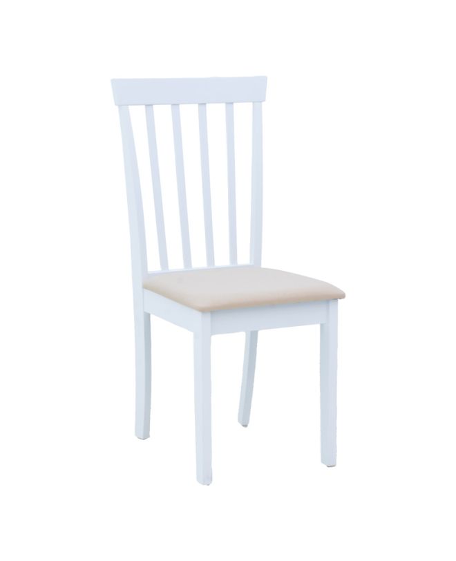 Καρέκλα Houston rubberwood σε λευκή απόχρωση 40x49x94εκ