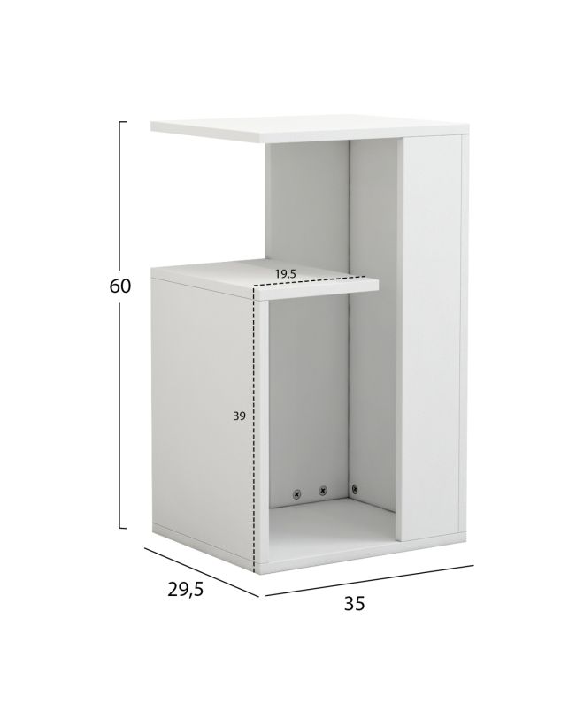 ΒΟΗΘΗΤΙΚΟ ΤΡΑΠΕΖΙ DAWN ΜΕΛΑΜΙΝΗΣ ΛΕΥΚΟ 35X29,5X60Yεκ.HM8880.11