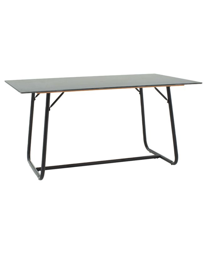 Τραπέζι Revello sintered stone μαύρο μαρμάρου-μαύρο 150x90x75εκ