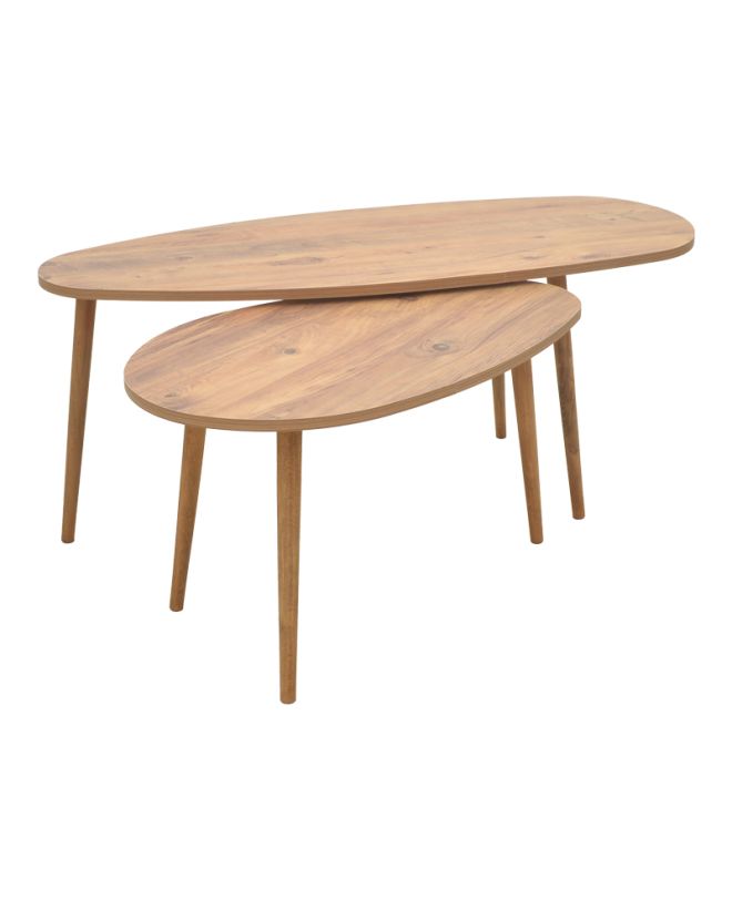 Τραπέζι σαλονιού Monty 2 τεμ. σε oak απόχρωση 116x46x46εκ