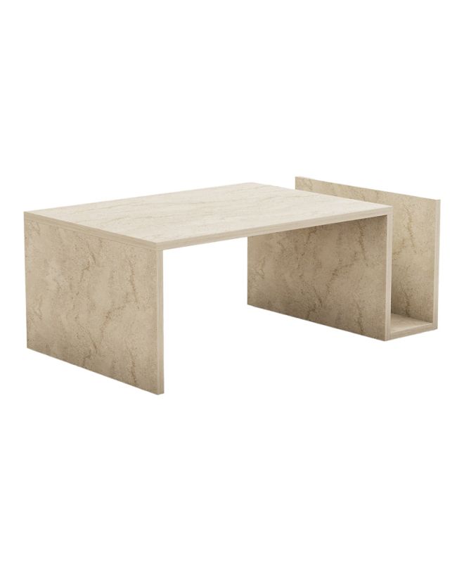 Τραπέζι σαλονιού Poko σε όψη τραβερτίνας 86.8x50x32,4εκ