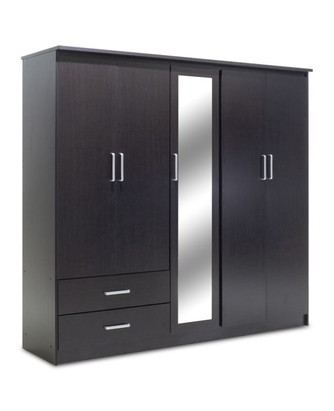 Ντουλάπα ρούχων πεντάφυλλη OLYMPUS χρώμα wenge 198x57x183εκ