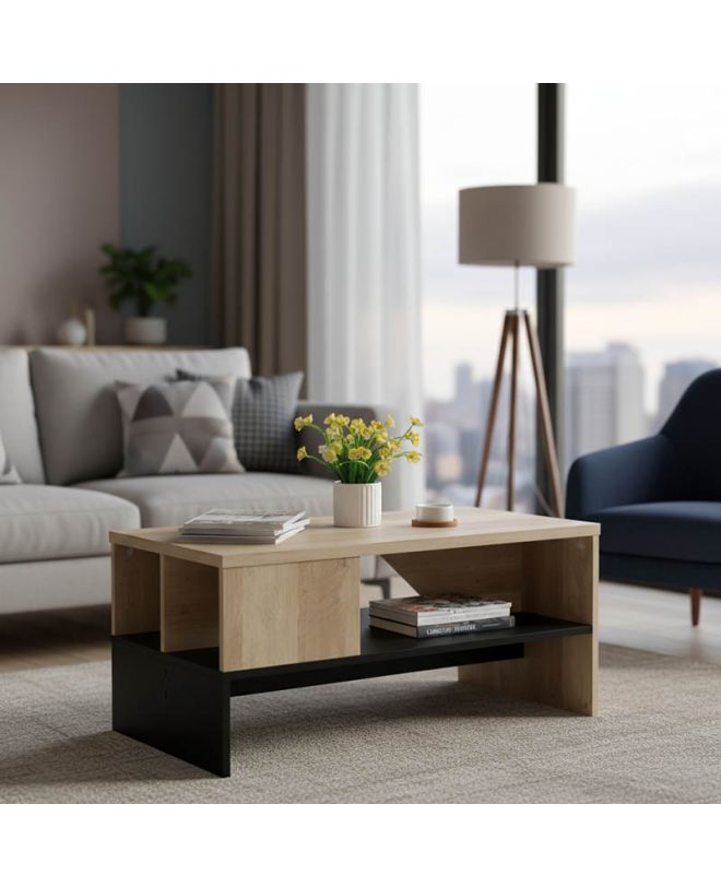 Τραπέζι σαλονιού Naya sonoma-ανθρακί 93x46x43εκ