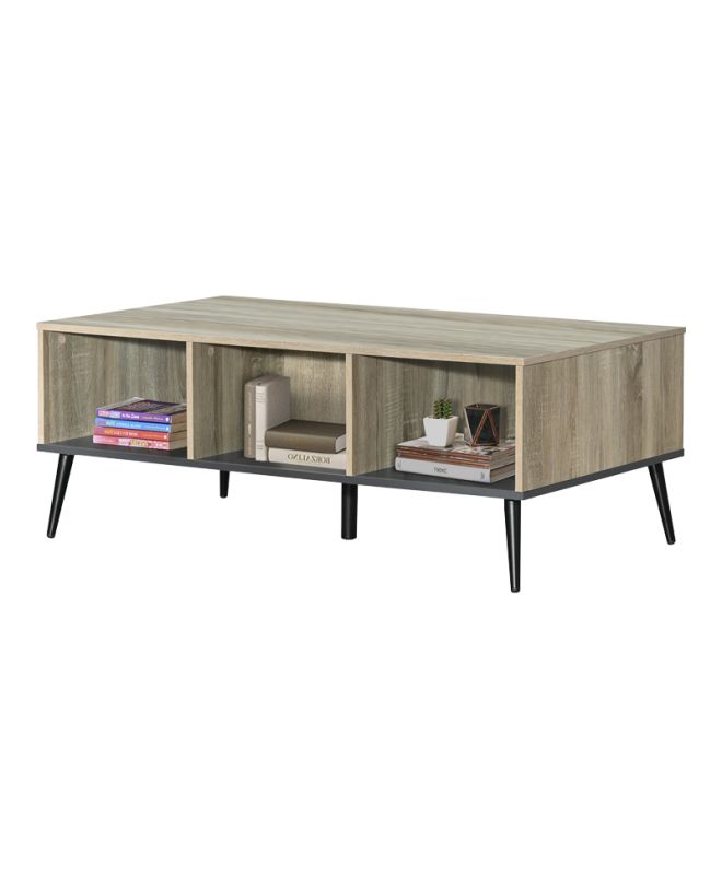 Τραπέζι σαλονιού Zezan σε sonoma-ανθρακί απόχρωση 121x60x44.5εκ