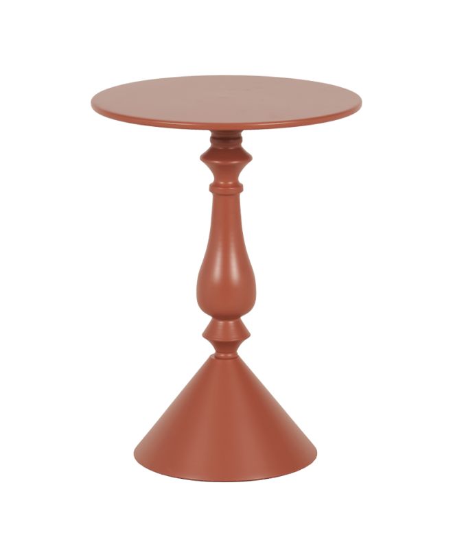 Βοηθητικό τραπέζι Lalou μέταλλο σε απόχρωση terracotta Φ40x55εκ