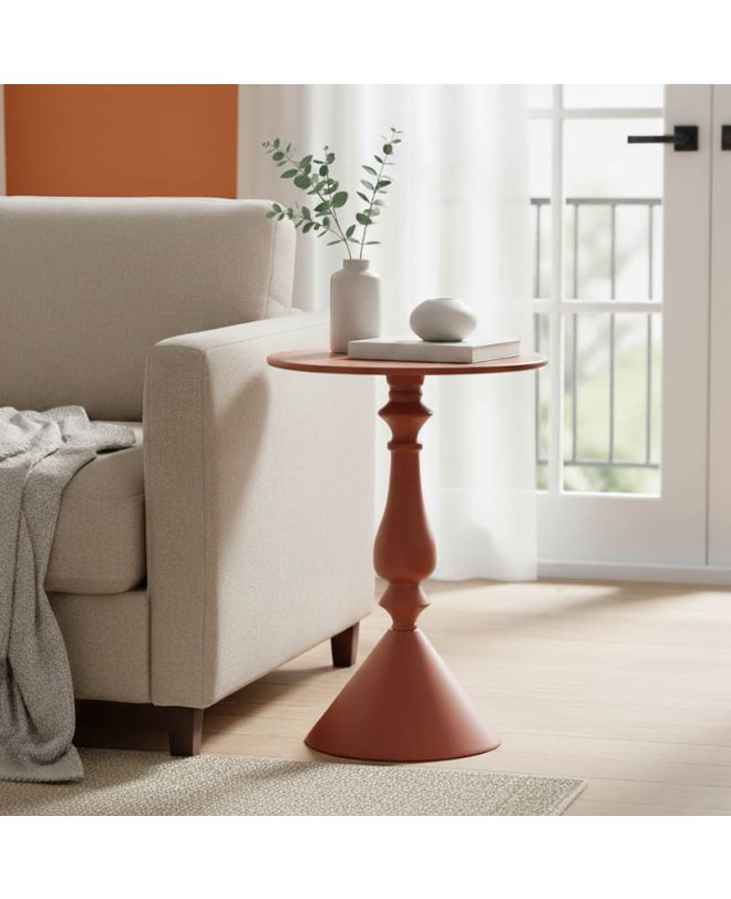 Βοηθητικό τραπέζι Lalou μέταλλο σε απόχρωση terracotta Φ40x55εκ