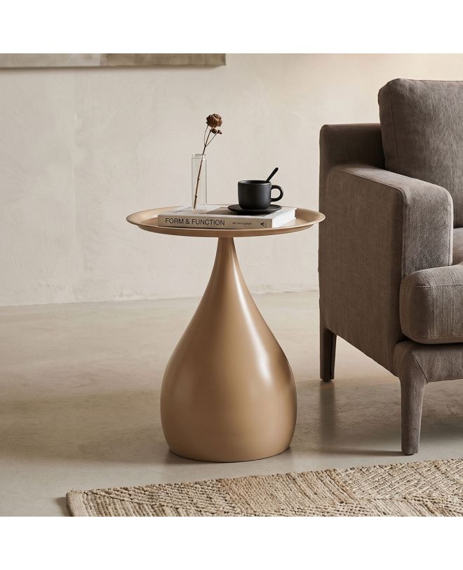 Βοηθητικό τραπέζι Samino μέταλλο cappuccino Φ39x46εκ