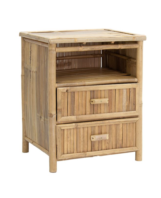 Κομοδίνο Ofra bamboo φυσικό 56x46x69εκ