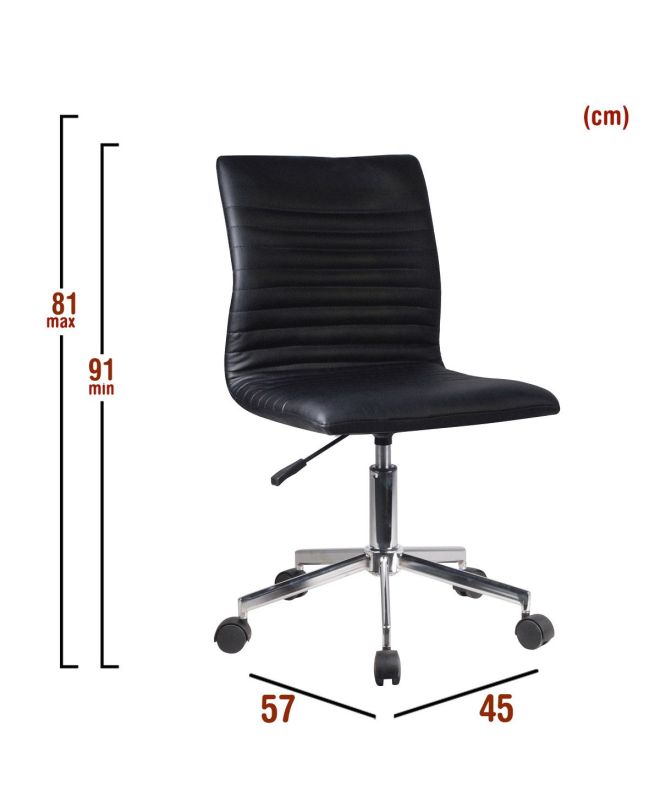 Καρέκλα Γραφείου ArteLibre ΕΡΑΤΩ Μαύρο PVC 45x57x81-91cm