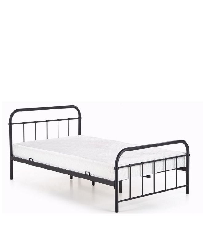 Κρεβάτι ArteLibre LIBERTY Μεταλλικό Sandy Black 209x124x93cm (Στρώμα 120x200cm)