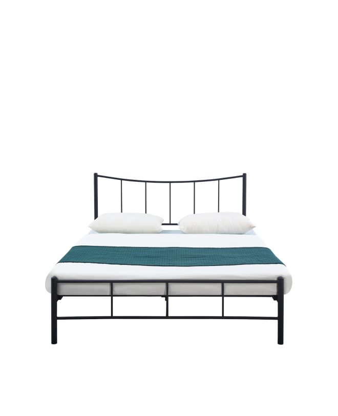Κρεβάτι Διπλό ArteLibre ROSE Μαύρο Μέταλλο 208x159x100cm (Στρώμα 150x200cm)